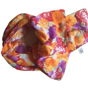 Italian Vintage jewel tone poly scarf 56"X11"